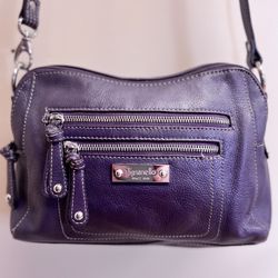 Buy the Authentic Womens Purple Leather Inner Zipper Pocket Double