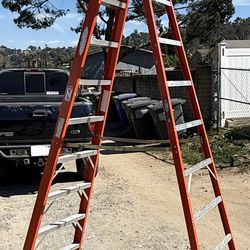 Werner 10 ft. Fiberglass Step Ladder (14 ft. Reach Height) 300 lb. Load Capacity