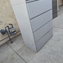 Beige Metal Filing Cabinet 