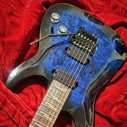 Schecter Guitar Research Omen Elite 6 FR Electric Guitar See-Thru Blue Burst