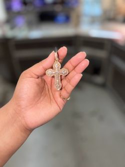 Diamond cross pendant 10k gold 24.5 grams