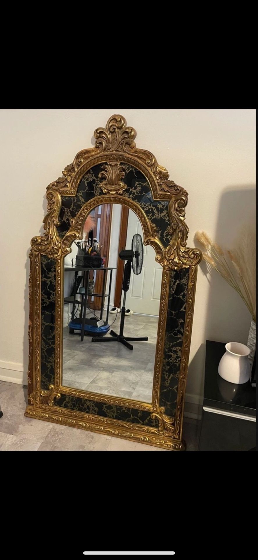 Black And Gold Antique Mirror