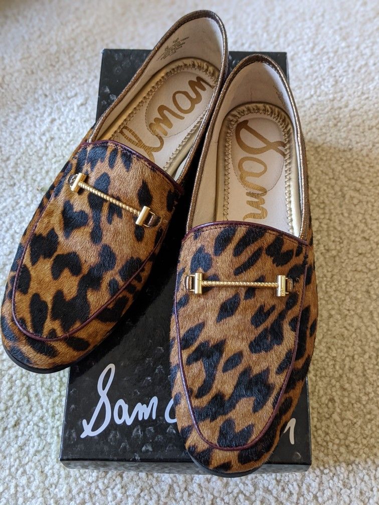 sam edelman loraine bit loafer leopard