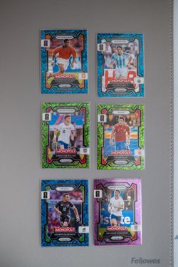 Panini Prizm Monopoly FIFA Soccer Cards Lot of 6