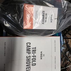 Camping Gear.  Hammock And Tri Fold Shovel