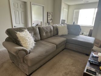 Gray Microfiber Sectional Sofa with Chaise