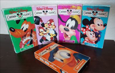 1987 VHS Walt Disney Cartoon Classics Volumes  2,5,3,6,12