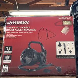 HUSKY 5/16 IN. × 50 FT CABLE DRUM AUGER MACHINE $179