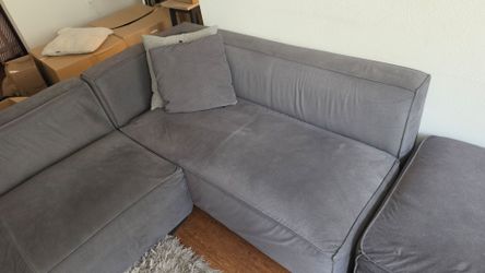 Gray Fabric Sectional Sofa