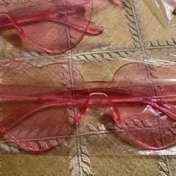 Heart Shaped Pink Sunglasses 