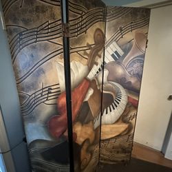 Accordion Room Divider, Music Themed