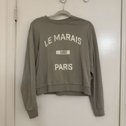 H&M Le Marais Paris Cropped Sweatshirt – Size Medium