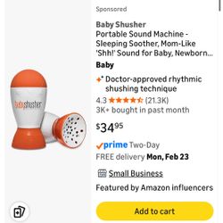 Baby Shusher Portable Sound Machine for Babies