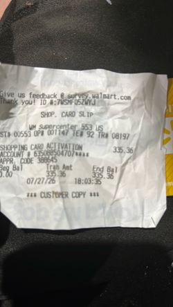 Merchandise credit Walmart card