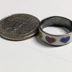 Wedding, Enamel Artist 💜❤️💜, Size 4.5, Sterling Silver 925 