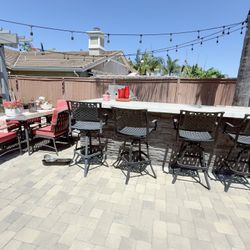 Wrought Iron 4 bar stools and swivel