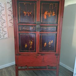 Qing Dynasty Antique Chinese Chinoiserie Cabinet