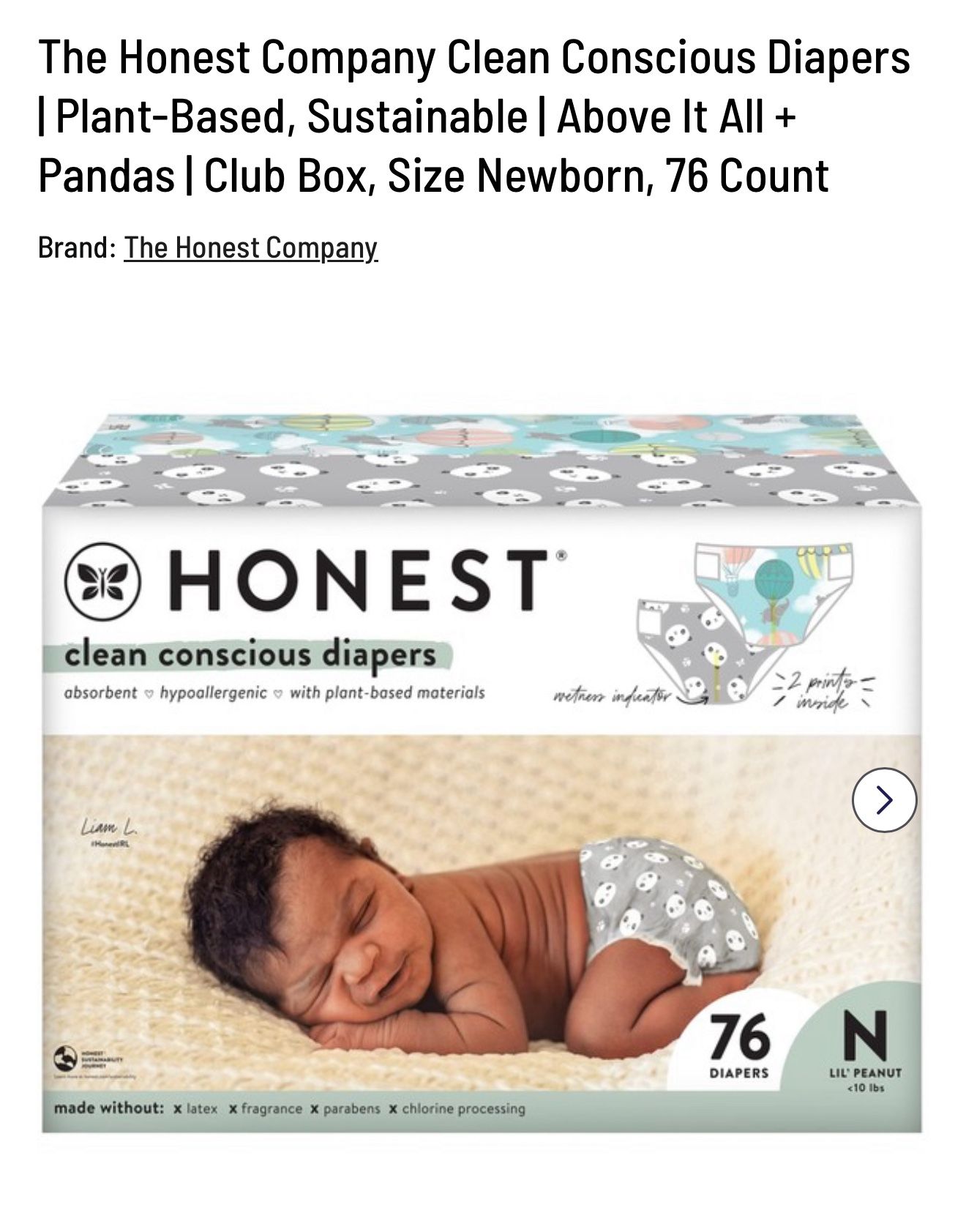 Honest Clean Conscious Diapers 76ct