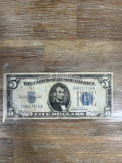 1934-A $5 Silver Certificate Blue Seal