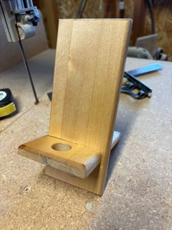 Reclaimed White Ash Wood Phone Stand, Two-Piece Design (0005)
