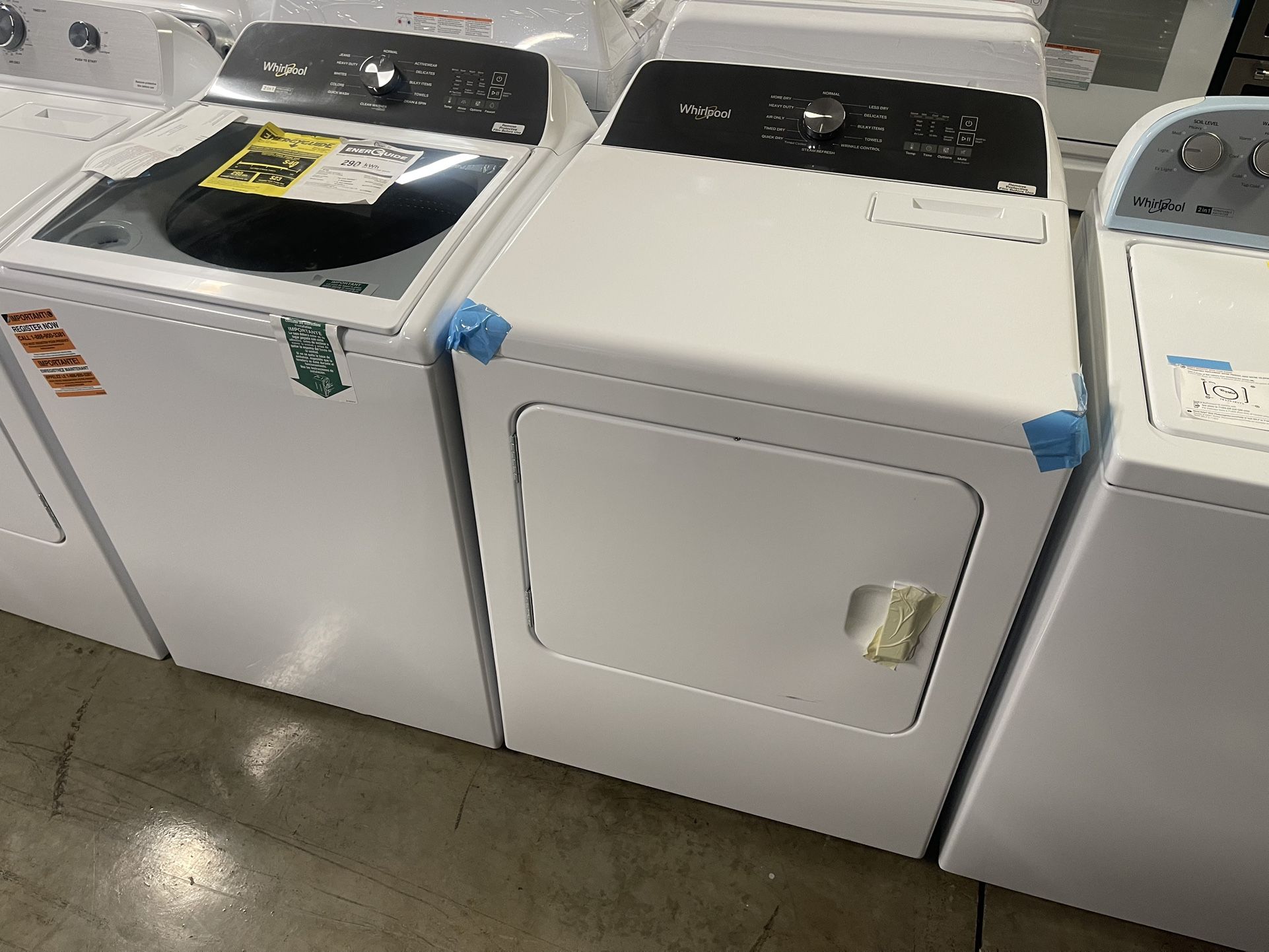 WHIRLPOOL TOP LOAD SET