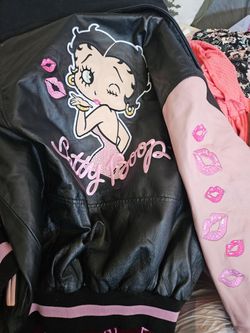 Betty Boop Leather Bomber Jacket