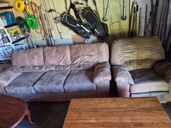 Free brown couch and recliner