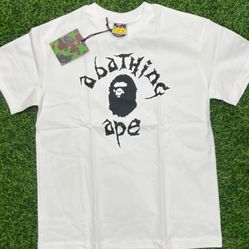 White Bape Shirt Size Small, Medium, Large 