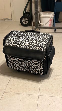 Leopard Print Rolling Tote Bag on Wheels