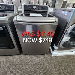 5.5 Cu. Ft. Smart Top Load Washer In Graphite Steel With Impeller, Neverrust Drum 