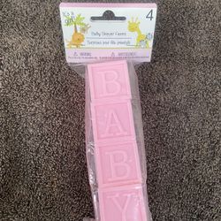 Baby Shower Girl Party Favors Pink Blocks