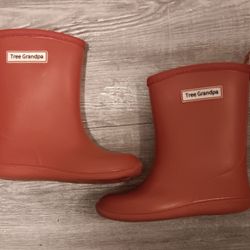 Tree Grandpa, Kids Rain Boots, Easy-On, Waterproof Toddler Shoes Size 9 / 17 cm