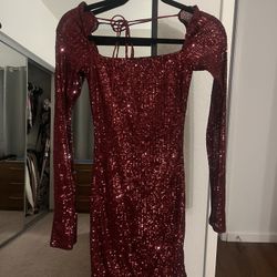 NWT Red Sequin Holiday Mini Dress