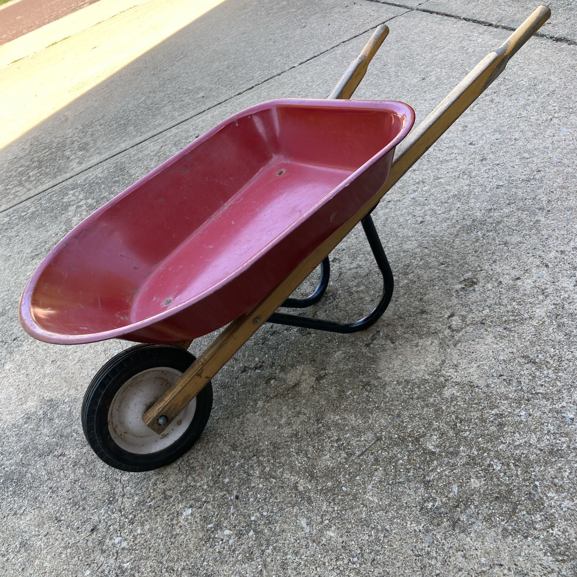 Kids Wheelbarrow Toy Metal Vintage Red Garden Outside Fun!