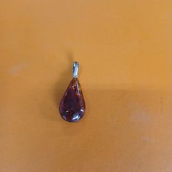 Amber and Sterling Silver Pendant
