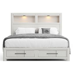 Queen bed frame with storage 