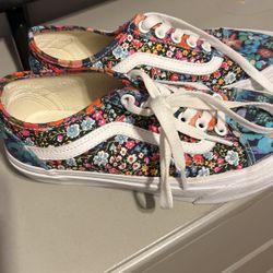 Multi Color Floral Vans 