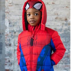 Marvel Spider-Man Toddler Boys Zip Up Winter Coat Puffer Jacket Toddler 3t