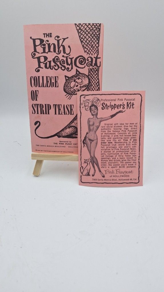 Vintage PINK PUSSYCAT * College of Strip Tease * Booklet/Catalog