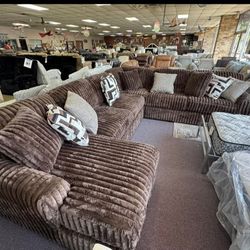 AP🎉 Corduroy Huge Sectional Couch With Chaise - Color Options// Financing & Delivery 