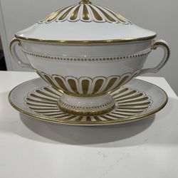 Vintage Italian Lidded Serving Bowl With Platter 