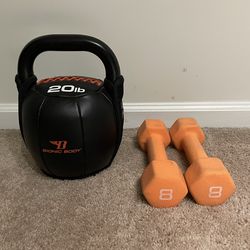 Kettlebell And Pair Of Dumbbells