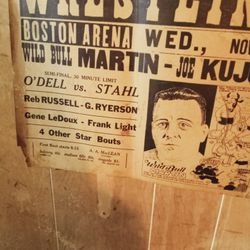 Old Newspaper Posting Of Boxing Match