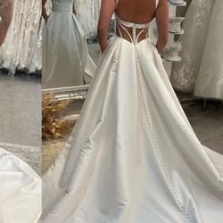 Satin Train For Brides Dress One Size