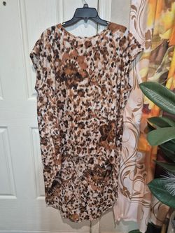 Leopard Print Short Sleeve Tunic Top 3XL