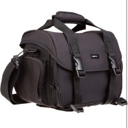 BRAND NEW IN BOX Amazon Basics Large DSLR Gadget Bag, Black with Gray Interior, Solid •
