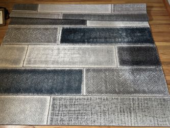 8x10 Blue Geometric Rug