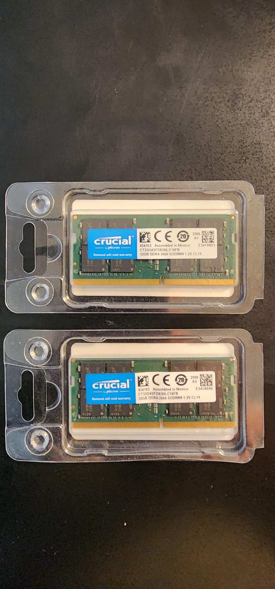 Crucial 64GB DDR4 Memory (2x32GB) for Notebook