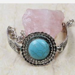 Turquoise 925 Sterling Silver Plated Gemstone Bracelet