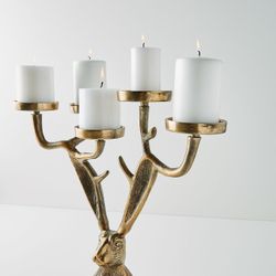 🐰 anthropologie jackalope candelabra pillar candle holder rabbit hare